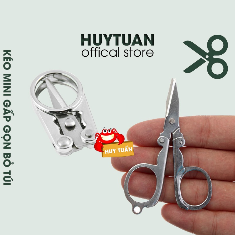 Combo 2 Kéo Cắt Tỉa Lông Mũi, Lông Mi Gấp Gọn Mini, Bộ 2 cây Kéo gấp xếp mini móc khóa, nhỏ gọn du lịch bỏ túi, Kéo gấp gọn mini bỏ túi khi đi du lịch (KG01) - Huy Tuấn