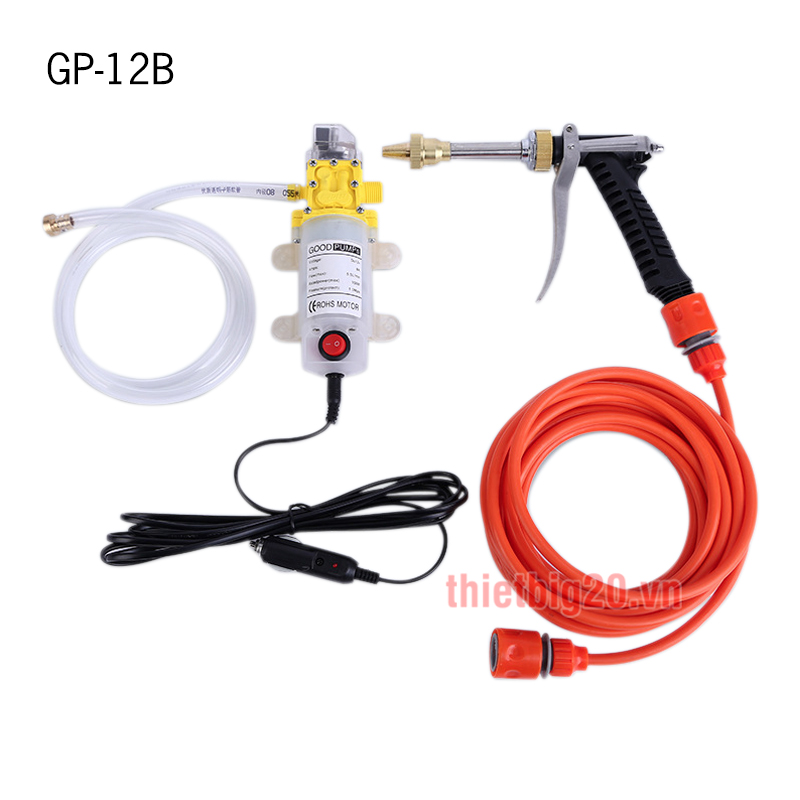 Máy rửa xe mini 12V, xịt rửa sân vườn, tưới cây Goodpump GP-12B (Điện 12V)