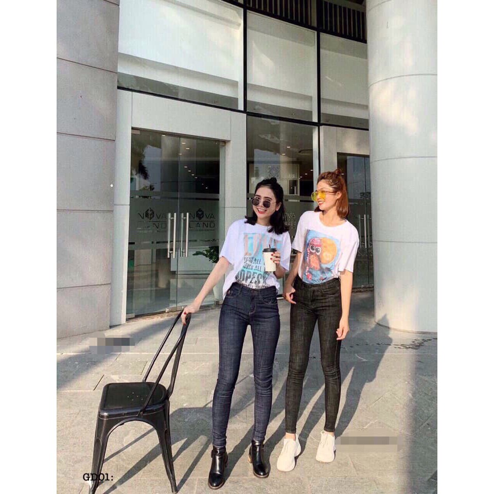 Bigsize 32-36 quần jean dài xanh đen