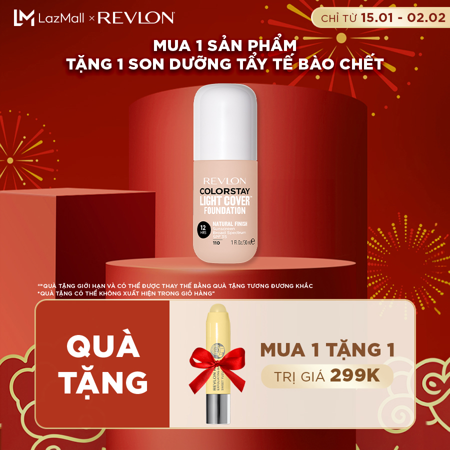 Kem nền mỏng nhẹ lâu phai 12h - revlon colorstay light cover™ foundation spf 34 30ml