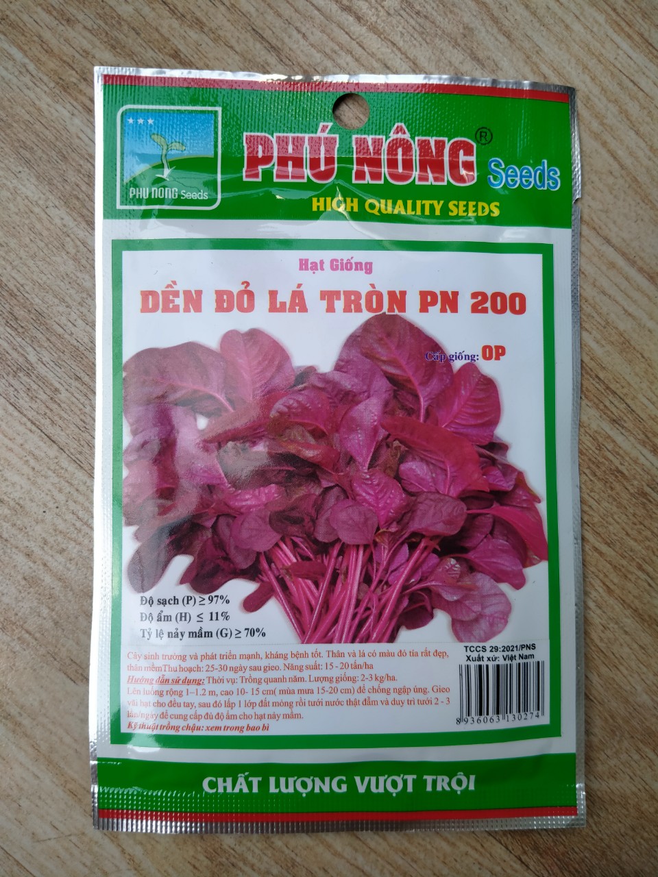 Hạt giống rau dền đỏ lá tròn Phú Nông gói 20gr