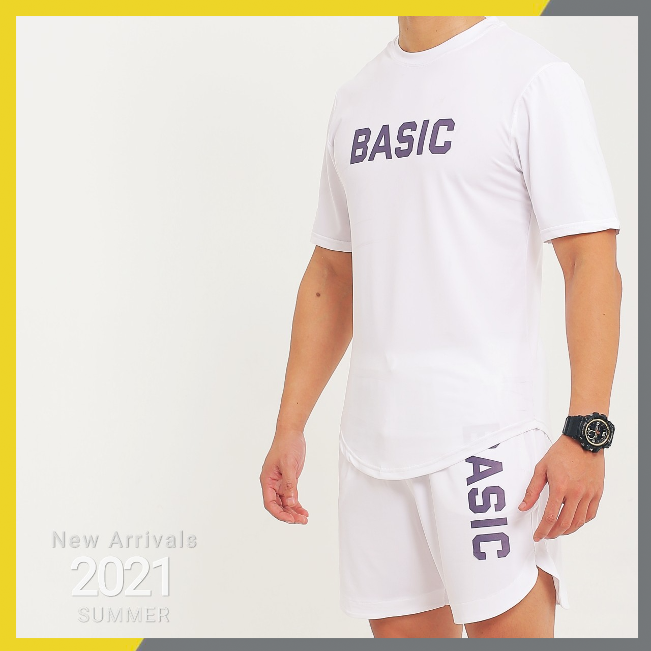 Áo thun nam đẹp kiểu dáng basic chất thun lạnh tập tym chạy bộ thể dục thoải mái ( Màu trắng )