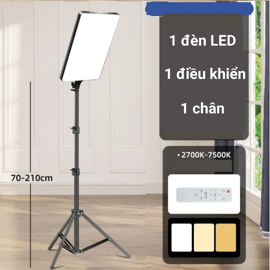 Bộ Đèn Led Studio chụp ảnh sản phẩm quay video Livestream bán hàng tiktok chuyên nghiệp, Đèn chữ nhật hắt sáng 85W 300W