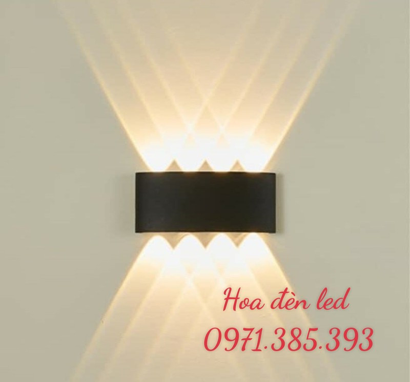 Đèn gắn tường ngoài trời, trong nhà hắt sáng 2 đầu hắt 6 tia, 8 tia (kèm ảnh thật) - Hắt
