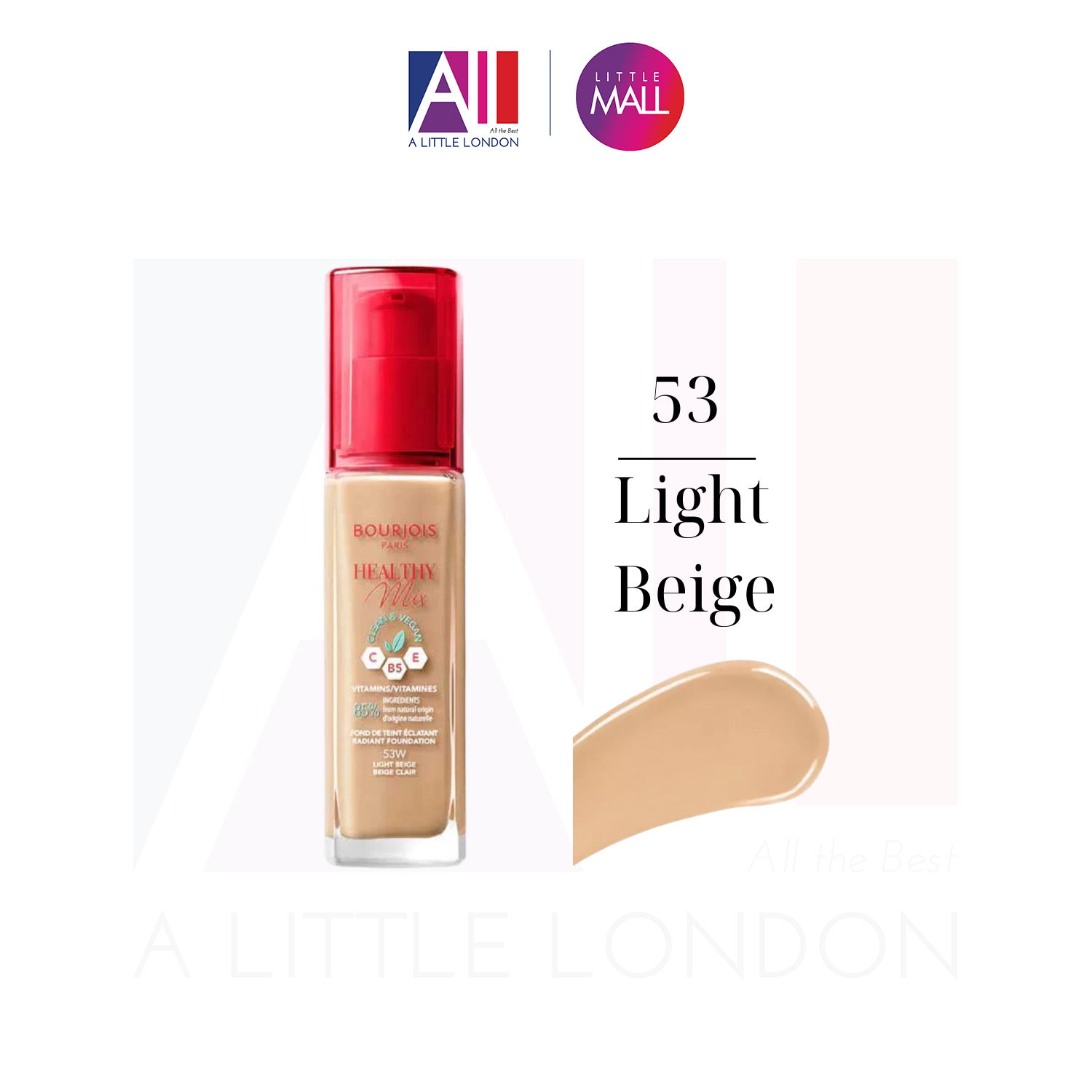Kem nền Bourjois Healthy Mix Foundation Light Beige - Màu 53 (Bill Anh)