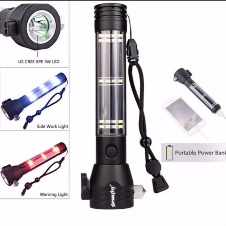 Đèn pin sinh tồn police cứu hộ 11 chức năng hộp trắng lớn