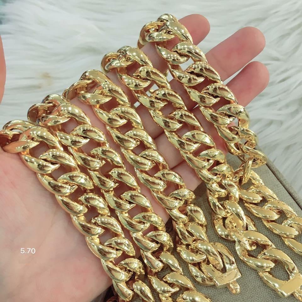 Lắc tay mạ vàng tây 5.7 chỉ nam cưc chất không phai màu khóa s
