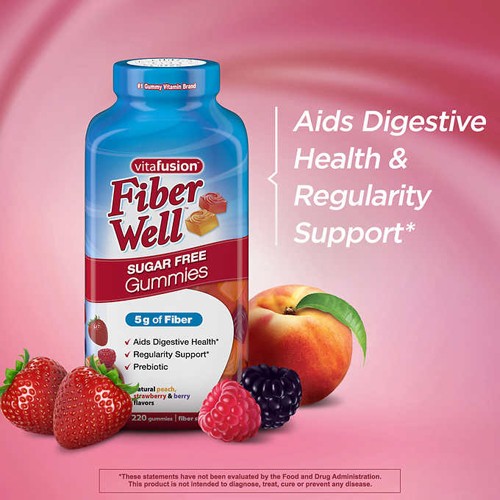 Kẹo dẻo bổ sung chất xơ Vitafusion Fiber Well Sugar Free 220 Gummies