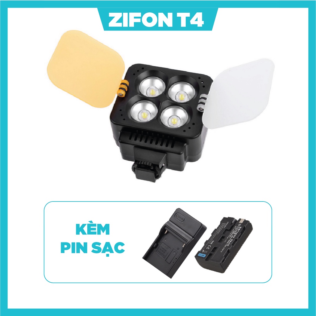 Đèn led quay phim zifon t4 kèm pin sạc