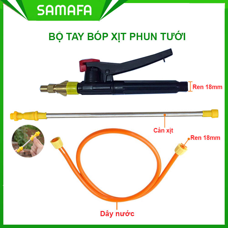 Bộ tay bóp xịt phun tưới SM-VX1, dùng phun sương tưới cây, rửa vệ sinh