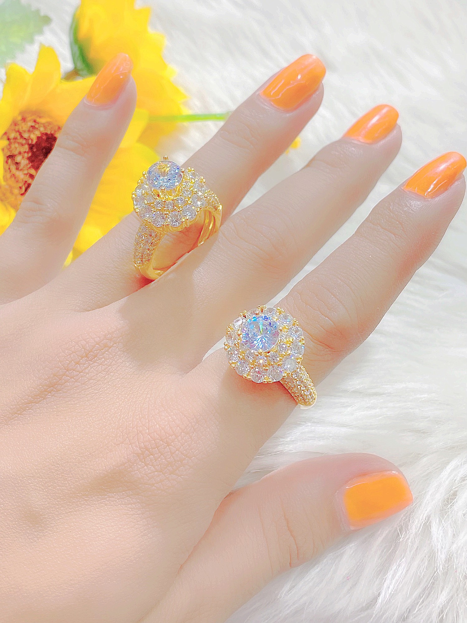 Nhẫn bạc nữ đính đá mạ vàng 18K hoặc mạ bạc Ý cao cấp Free & Easy, thiết kế tinh xảo, sang trọng, thích hợp làm quà tặng, đi dự tiệc, , trang sức hottrend, trang sức đính đáFE.nhan296
