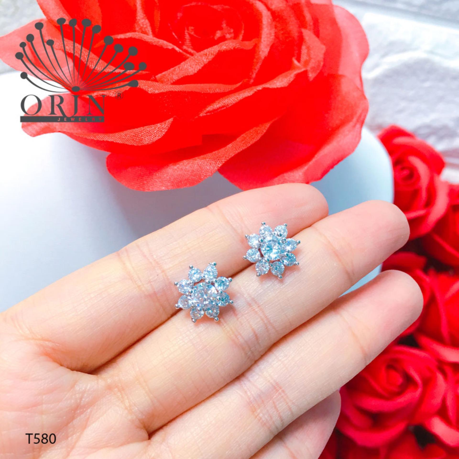 Bông tai hoa mai 8 cánh thiết kế cao cấp Orin T580 - Long Tien