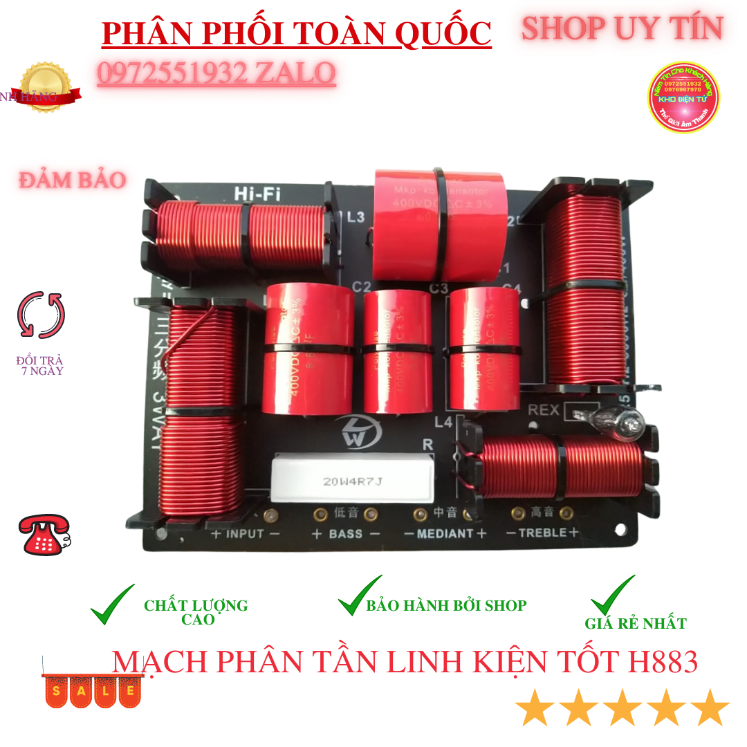 Mạch phân tần 3 đường tiếng -mạch 1 bass-1 trung-1 tép- giá 2 mạch