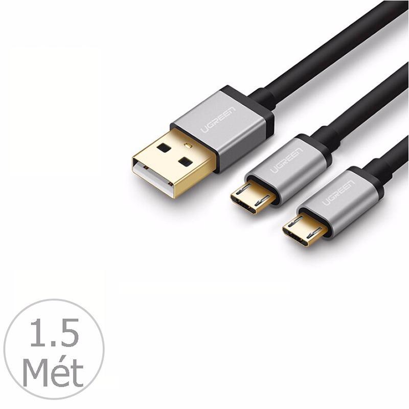 Cáp sạc chia 2 đầu micro usb dài 1.5m ugreen 40349