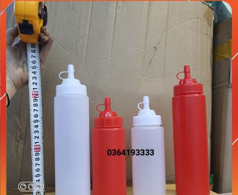 Chai nhựa đựng đường, siro, sữa, tương ớt, tương cà