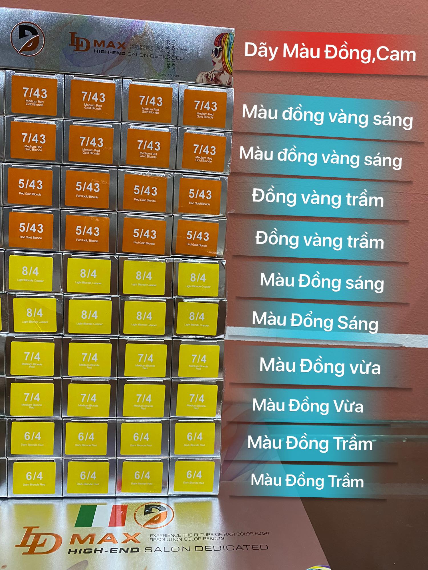 Màu nhuộm tóc ldmax tone màu vàng - không tặng oxy