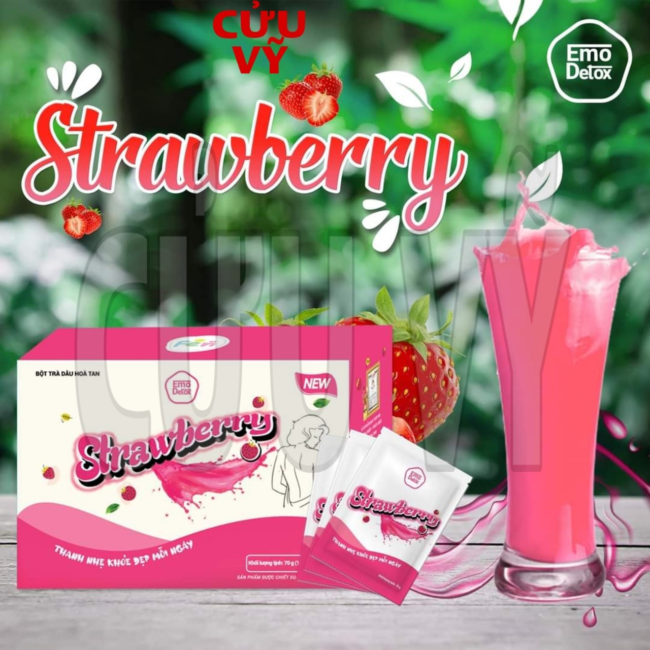 🍓🍓🍓bột giảm cân trái cây emo detox hương vị dâu🍓🍓🍓