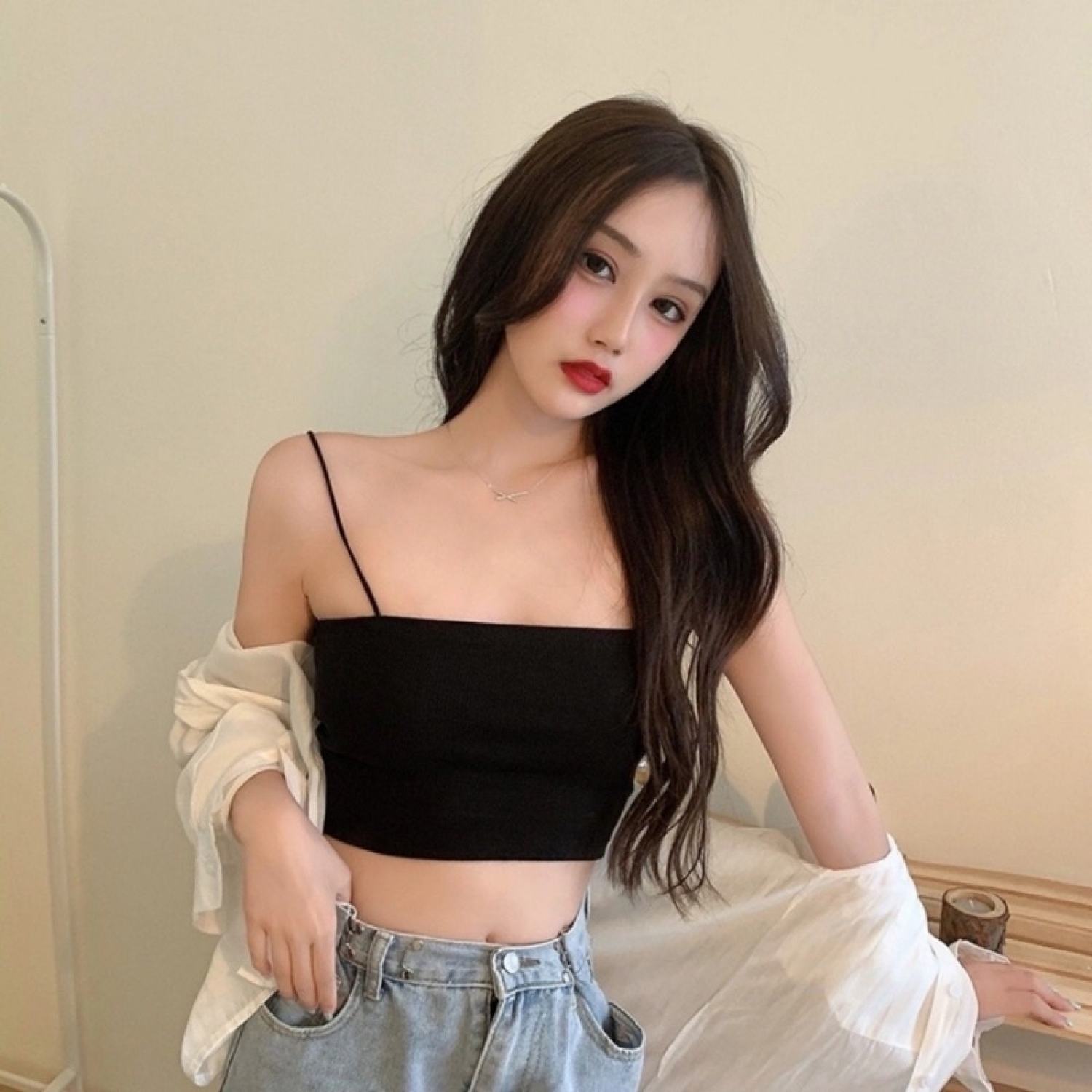 Áo hai dây thun gân siêu xinh cho các chị em