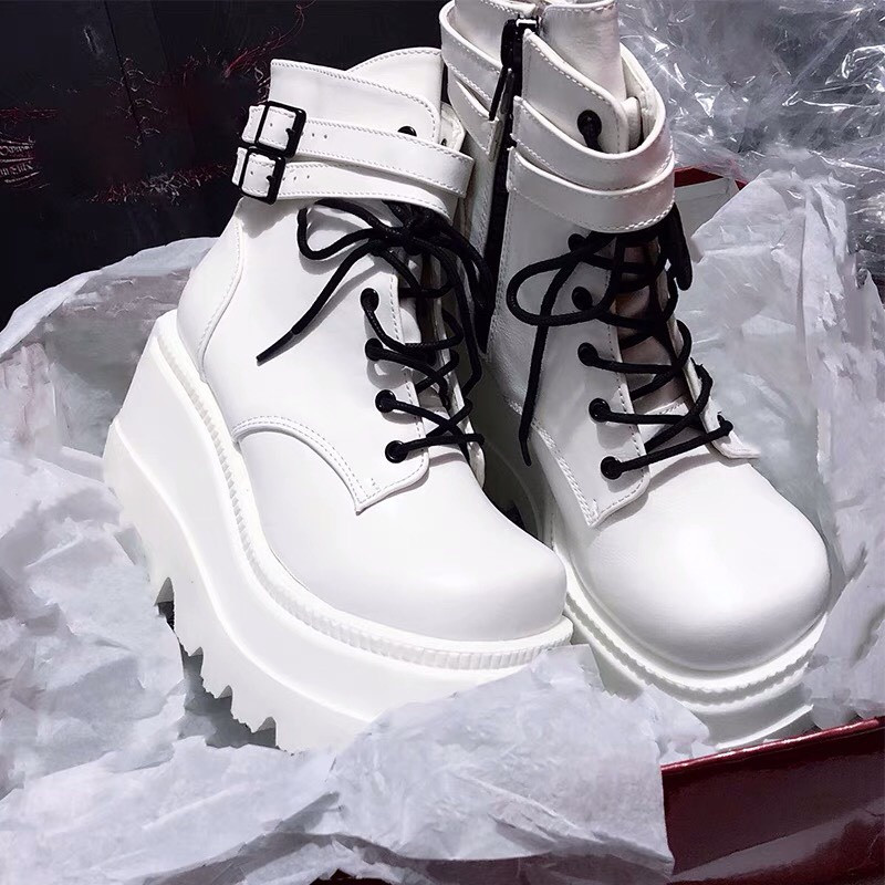 Giày boots harajuku rock dark - giày boots đế bánh mì