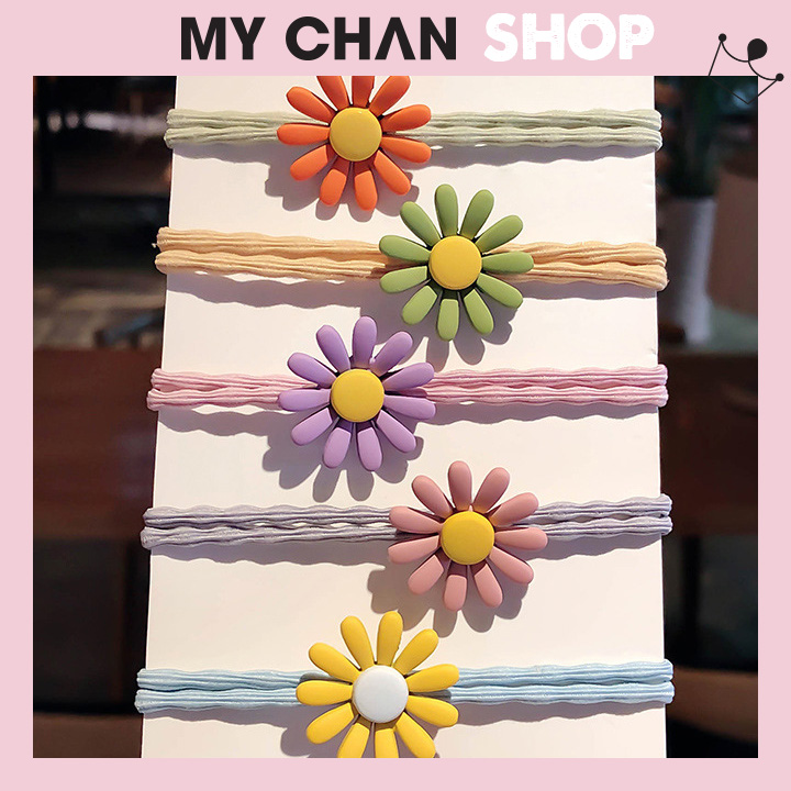 Dây cột tóc hoa cúc siêu dễ thương, dây chun buộc tóc phong cách hàn quốc - nhiều màu lựa chọn