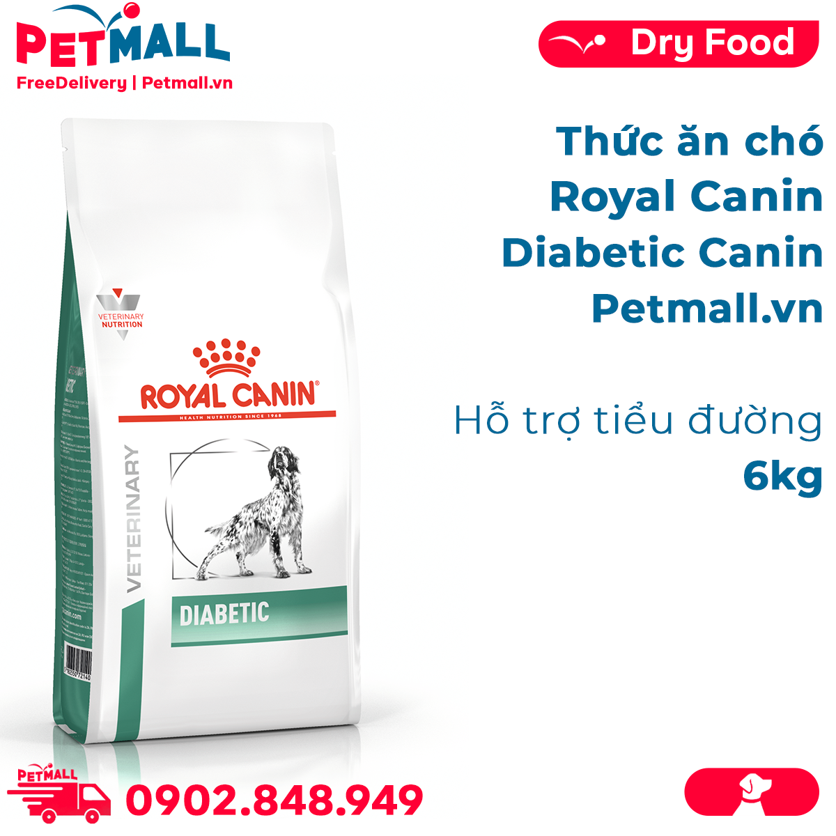 Thức ăn chó Royal Canin Diabetic Canin 6kg - hỗ trợ tiểu đường Petmall