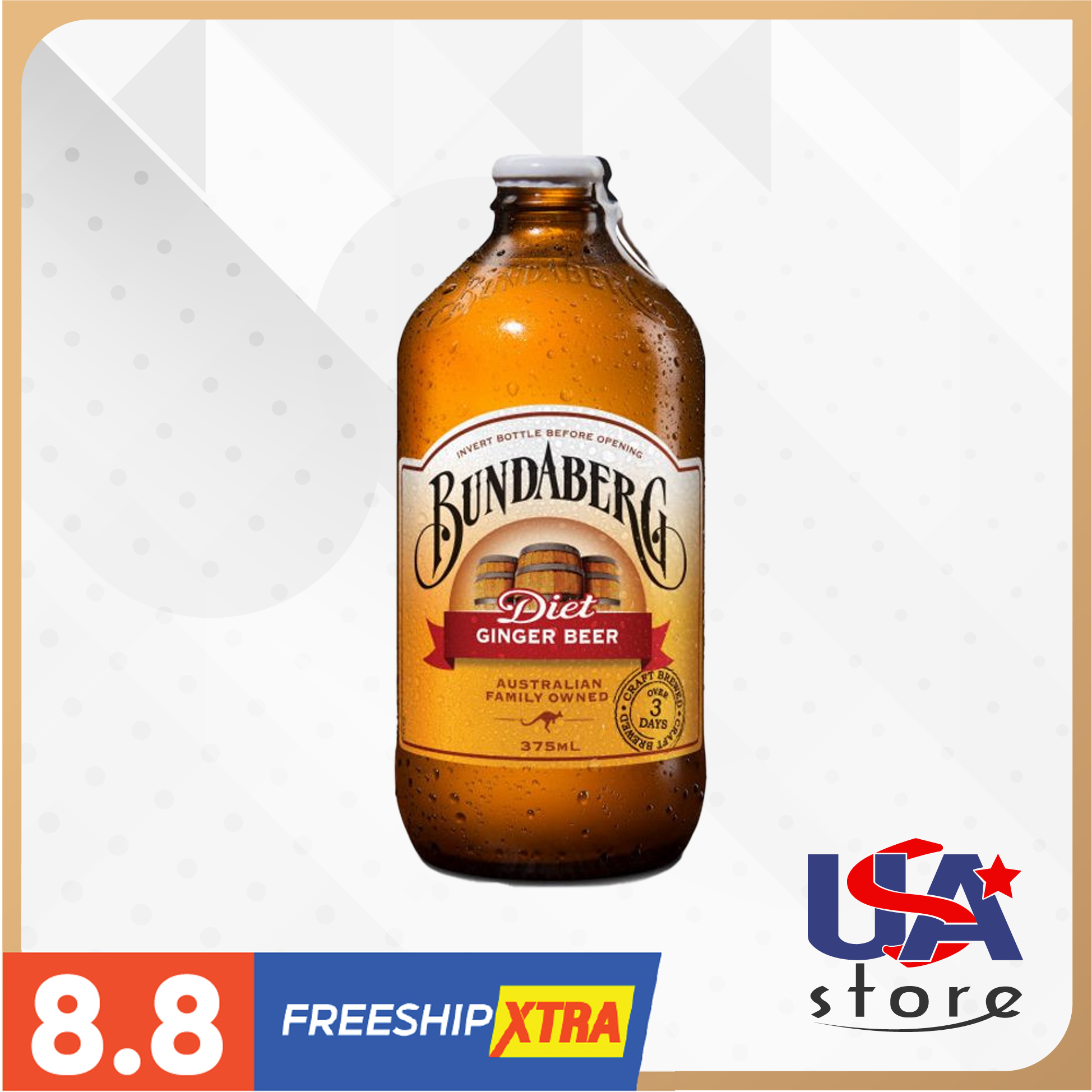 [Bình Dương] Nước ép có gas Bundaberg Diet Ginger Beer 375ml