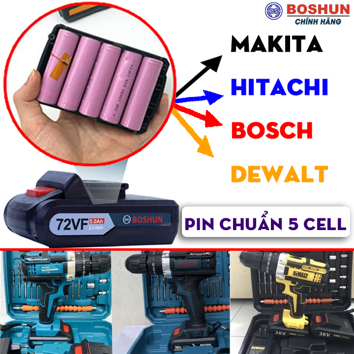 Pin máy khoan 5 cell - Pin Dẹt Dùng Cho các Dòng Máy Khoan 21V, 24V , 36V