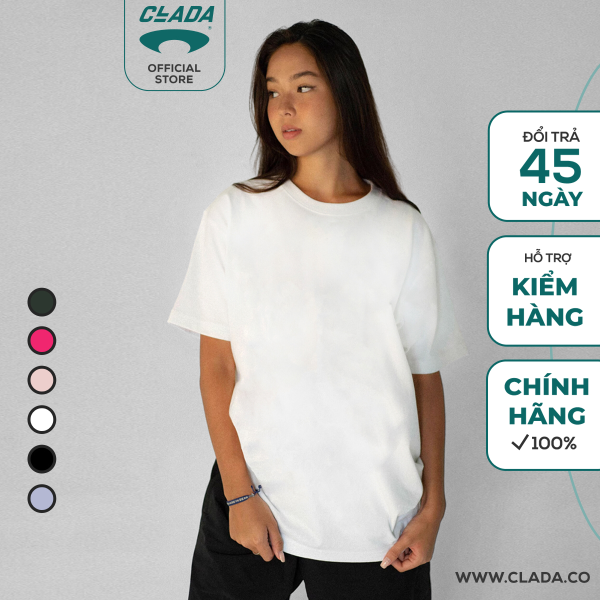 Áo blank t-shirt cotton thương hiệu clada