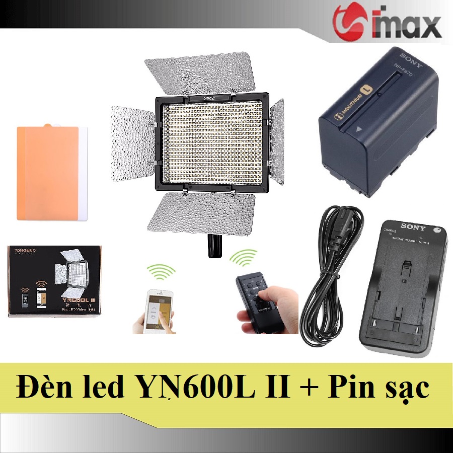 Đèn Led Yongnuo YN-600L II + Bộ 02 viên pin F970 & 01 sạc V615