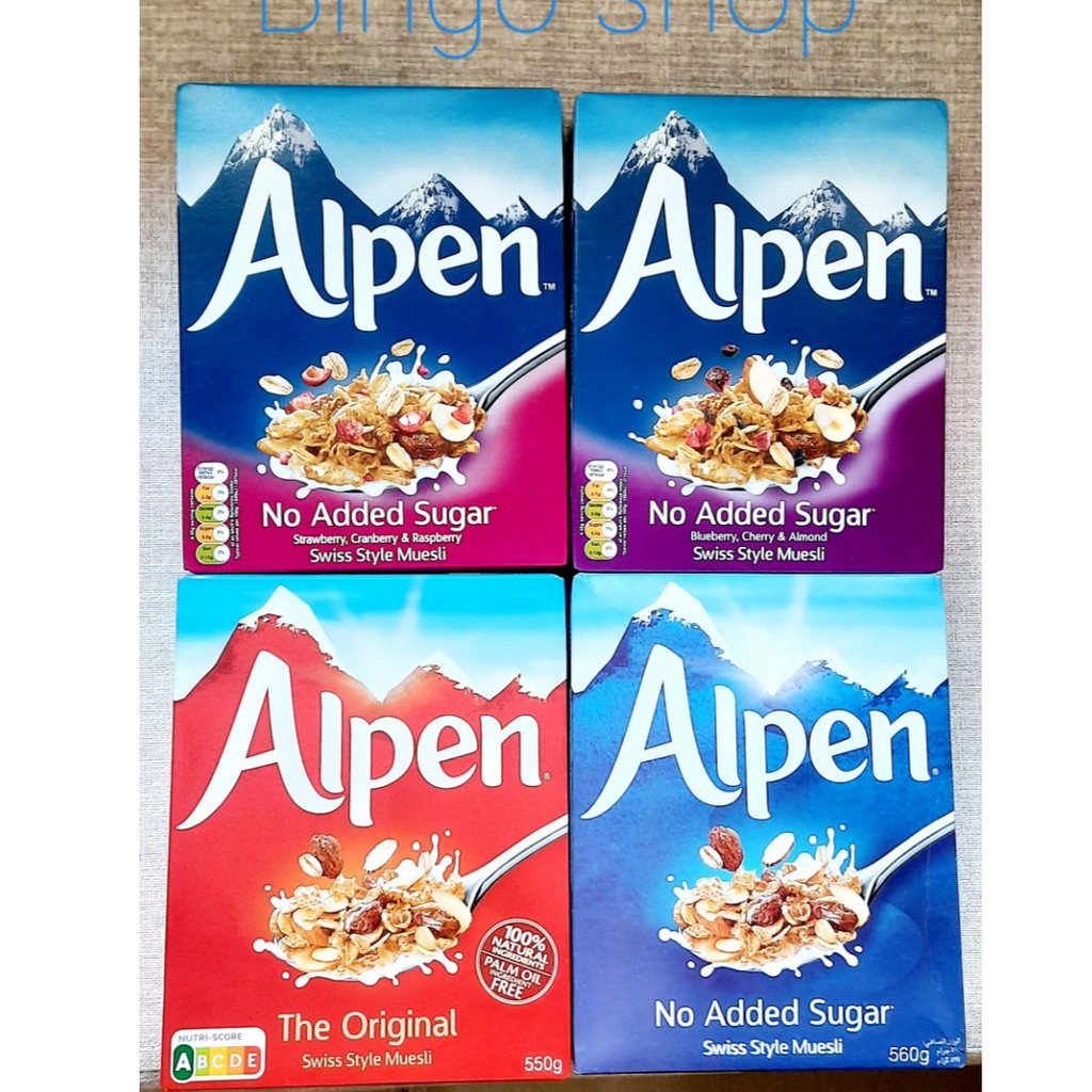 [FLASH SALE] Ngũ cốc giảm cân hoa quả sấy khô Alpen không đường việt quất, cherry, hạnh nhân 560g nhập khẩu Anh