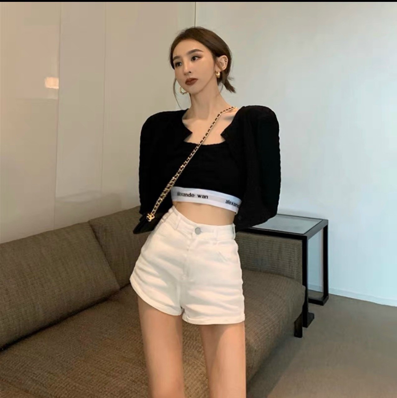 Quần short jean nữ trơn 3 màu dễ phối đồ-jt