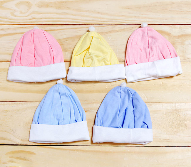 5 mũ cotton sơ sinh 0-3 tháng