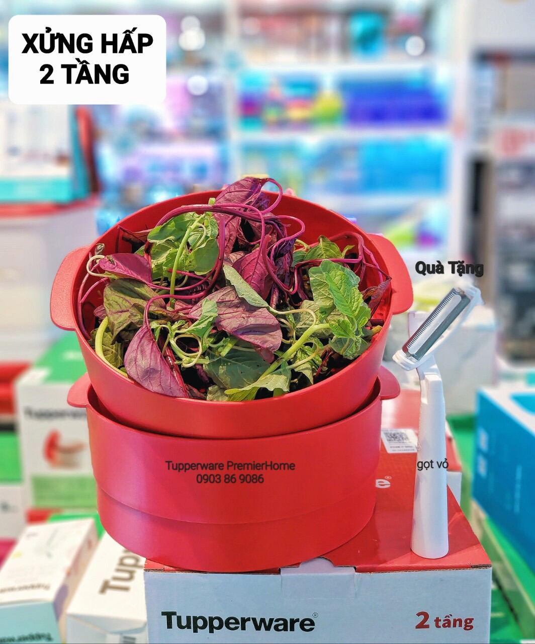 Xửng hấp 2 tầng Steam It Tupperware không kèm quà