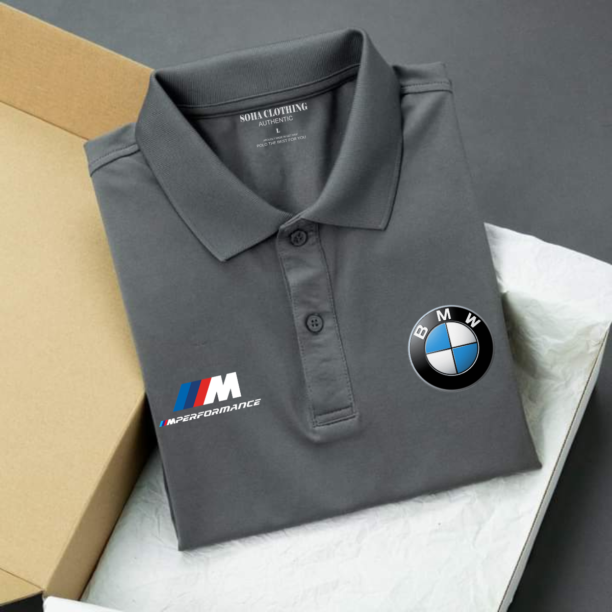 Áo polo nam  cotton SOHA CLOTHING form slimfit, áo logo xe hơi BMW, chất liệu thoáng mát, mềm mại, thấm hút mồ hôi tốt | PLmec - 5