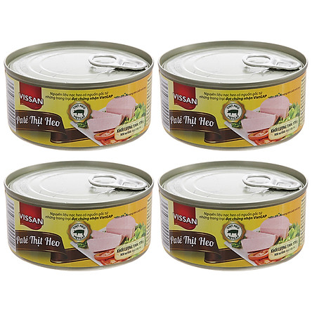 Combo 4 pate thịt heo vissan hộp 170g