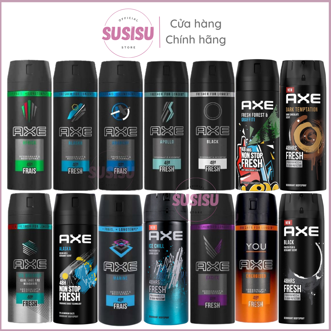 Xịt khử mùi AXE Deodorant Bodyspray 150ml - Sịt khử mùi hôi nách nam nữ Gold/Excite/Marine