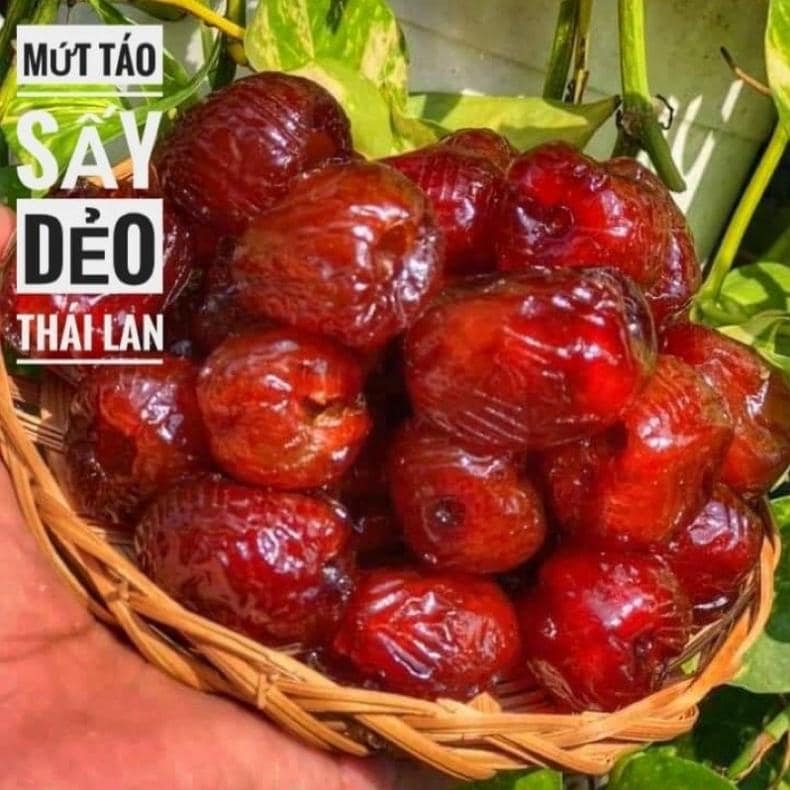 Hộp 500gr Mứt táo sấy Thái Lan dẻo ngon tự nhiên không đường -