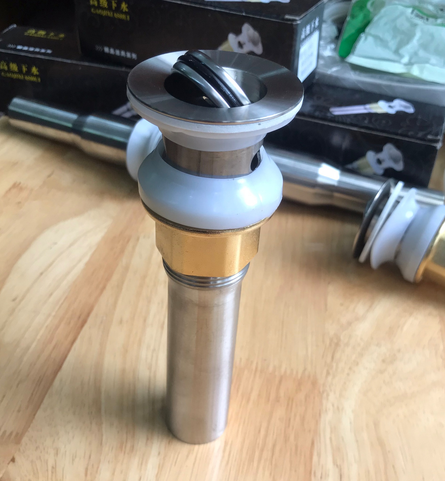 Xi phông thoát nước chậu rửa mặt, Bộ xi phông ống xả inox