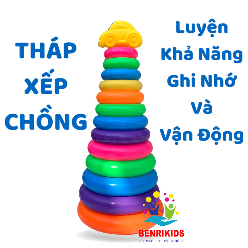 Đồ Chơi Tháp Xếp Chồng Thảy Vòng loại Lớn bằng Nhựa Hàng Việt Nam Cho Bé