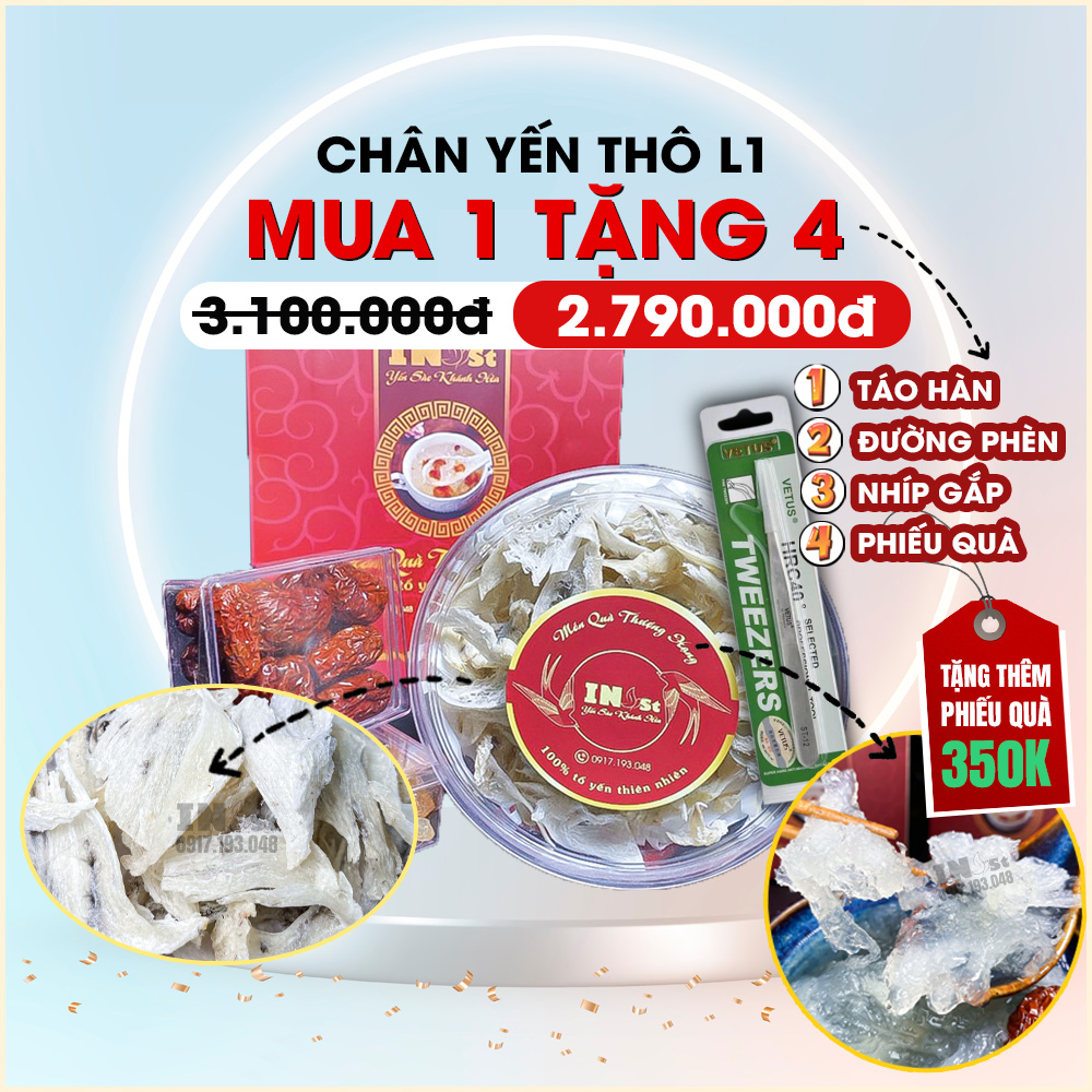 100g chân yên thô loại 1 ít lông khánh hòa - chân yến thô khánh hòa inest