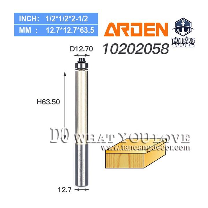 Mũi Router Phay Thẳng bi dưới 12.7 x 63.5 mm Cốt 12.7 mm
