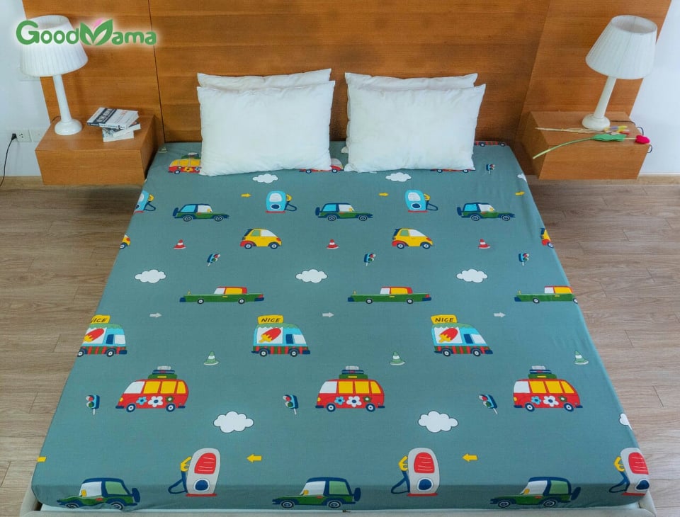 GA CHỐNG THẤM HÌNH Ô TÔ [GOODMAMA] GA CHỐNG THẤM CAO CẤP KT 1M8x2mx10cm(ko vỏ gối)