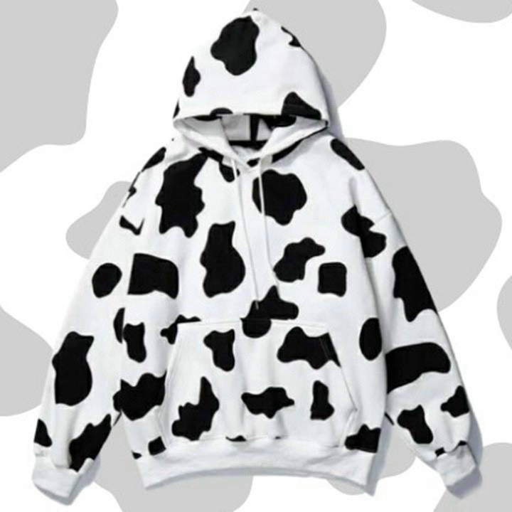 Áo khoác nỉ form rộng kiểu hoddie có mũ dạng bò sữa siêu hot TTSLA0519