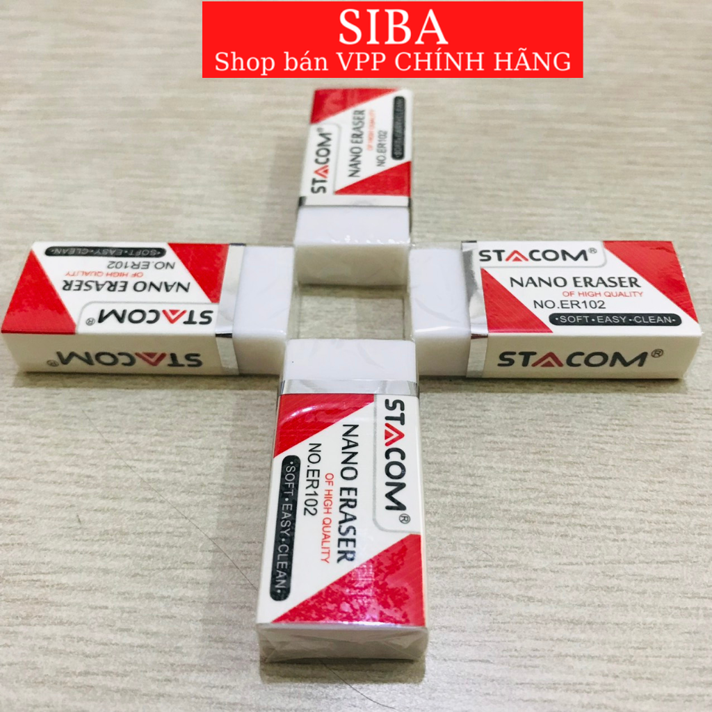 Tẩy bút chì siêu sạch, gôm tẩy chì nano stacom er102 kt: 4,5 x 2 x 1cm