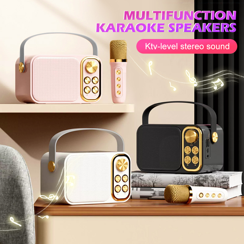 Loa bluetooth mini karaoke,loa bluetooth karaoke mini YS-103 kèm micro,công suất lớn, micro đổi giọng, nghe hay bass tốt