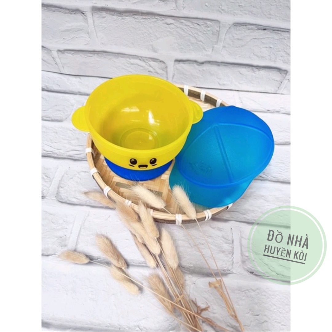 Chén/bát ăn dặm chống đổ có nắp đậy cho bé