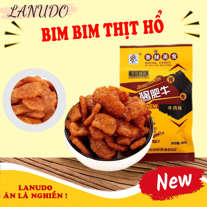 Bimbim thịt hổ ăn vặt nội địa trung Combo 5 gói bim bim thịt hổ - Món ăn vặt nổi tiếng Trung Hoa loại 45gam