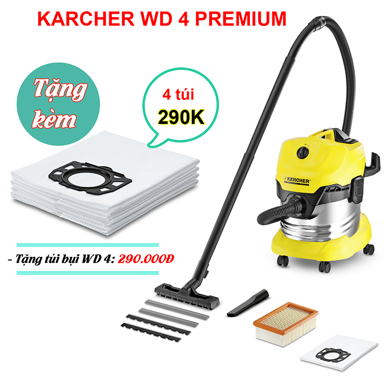 Máy hút bụi khô và ướt Karcher WD 4S Premium