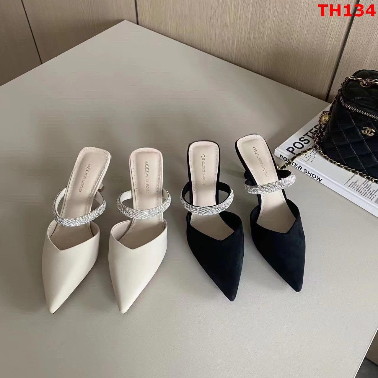 Giày guốc nữ dây đá to gót 7cm sang chảnh