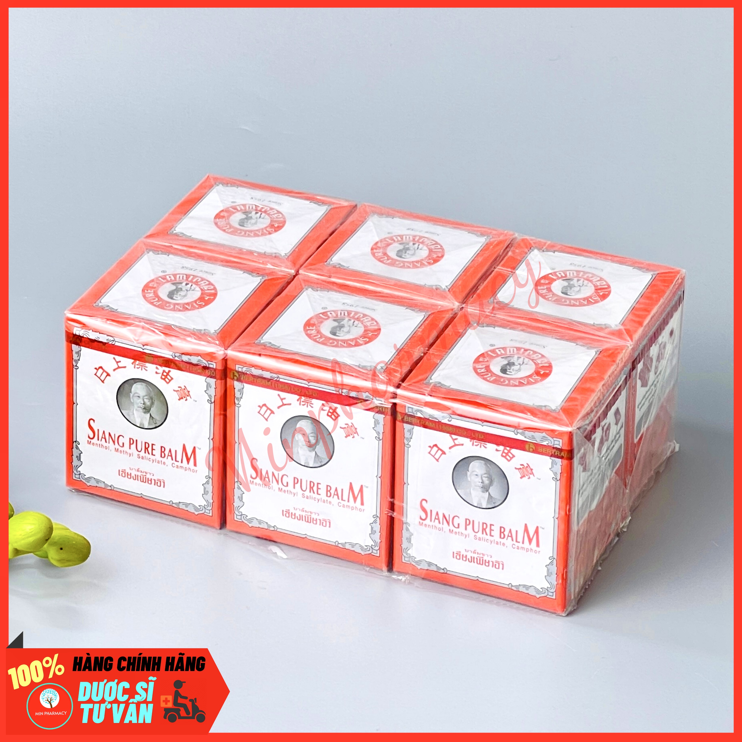 Lốc 12 lọ dầu cù là thái trắng white siang pure balm